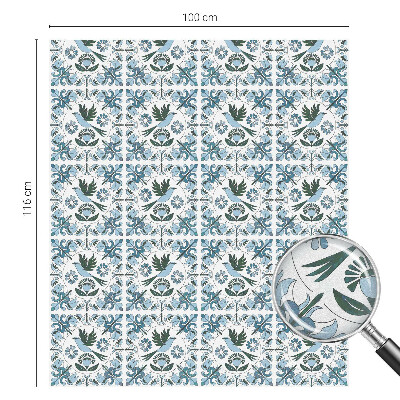 Vinduesfolie mod indkig med glasmaleri Blå blomster