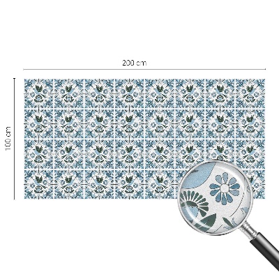 Vinduesfolie mod indkig med glasmaleri Blå blomster