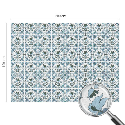 Vinduesfolie mod indkig med glasmaleri Blå blomster