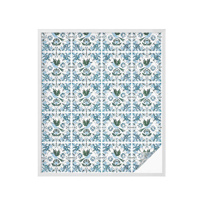 Vinduesfolie mod indkig med glasmaleri Blå blomster