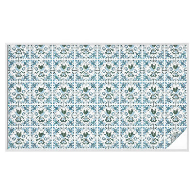 Vinduesfolie mod indkig med glasmaleri Blå blomster