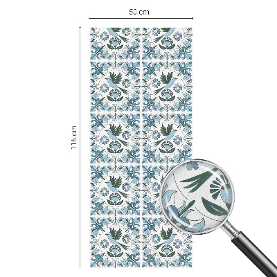 Vinduesfolie mod indkig med glasmaleri Blå blomster