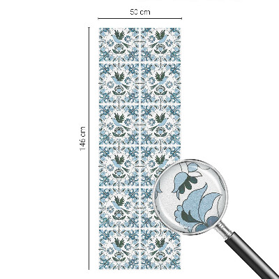 Vinduesfolie mod indkig med glasmaleri Blå blomster