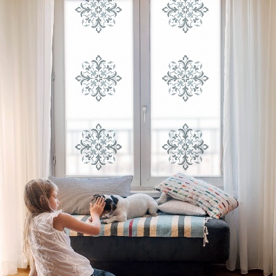 Mælkehvid vinduesfolie med motiv Klassisk ornament