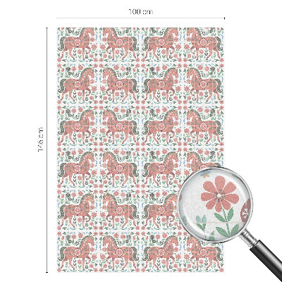 Selvklæbende vinduesfolie Farverige heste