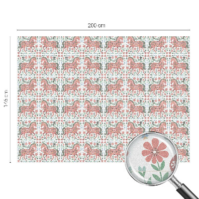 Selvklæbende vinduesfolie Farverige heste