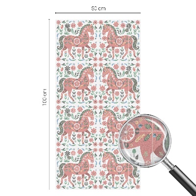 Selvklæbende vinduesfolie Farverige heste