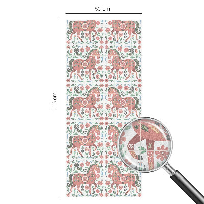 Selvklæbende vinduesfolie Farverige heste