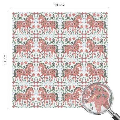 Selvklæbende vinduesfolie Farverige heste