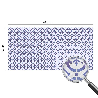 Mælkehvid vinduesfolie med motiv Blå fliser