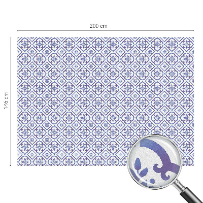 Mælkehvid vinduesfolie med motiv Blå fliser