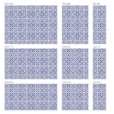 Mælkehvid vinduesfolie med motiv Blå fliser