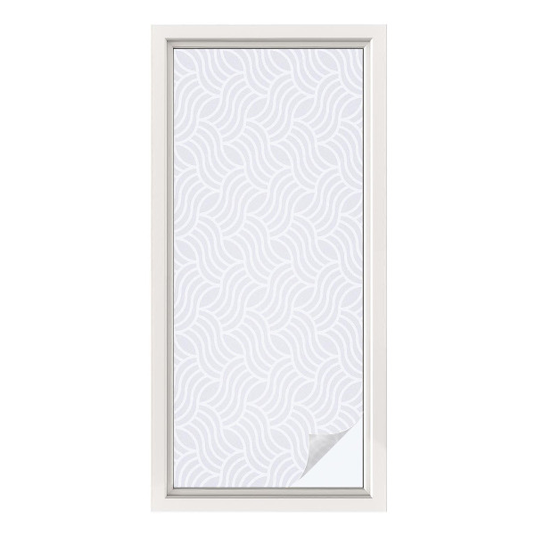 Mælkehvid vinduesfolie med motiv Bølger af harmoni