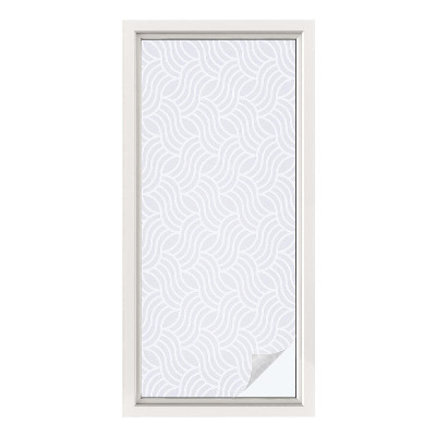 Mælkehvid vinduesfolie med motiv Bølger af harmoni