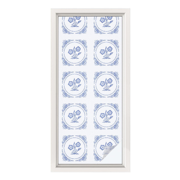 Vinduesfolie mod indkig med glasmaleri Delikate blomster