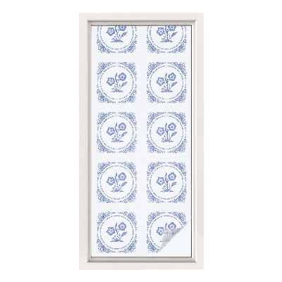 Vinduesfolie mod indkig med glasmaleri Delikate blomster