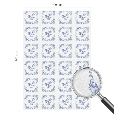 Vinduesfolie mod indkig med glasmaleri Delikate blomster