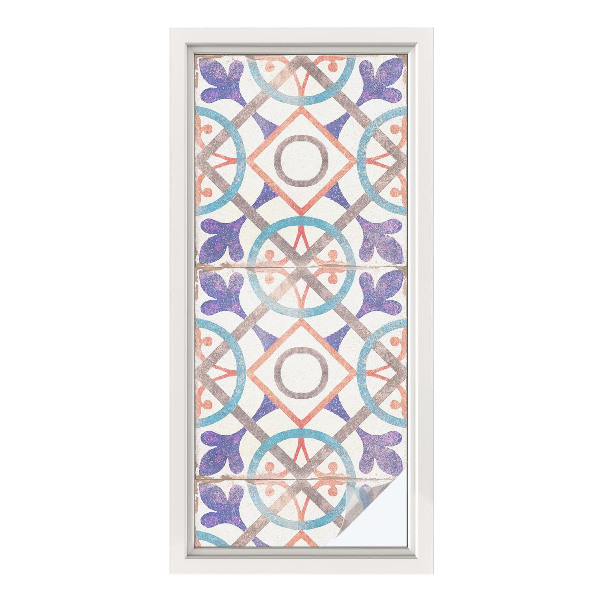 Dekorationsfolie til vindue mod indkig Farverige mosaikker