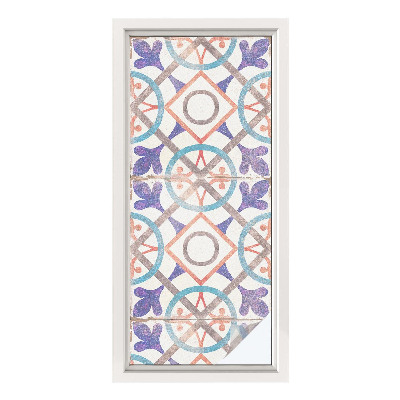 Dekorationsfolie til vindue mod indkig Farverige mosaikker