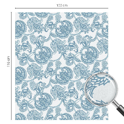 Vinduesfolie med mønster til afskærmning Blå ornamenter