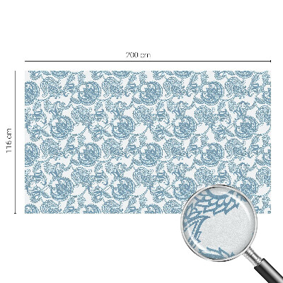 Vinduesfolie med mønster til afskærmning Blå ornamenter