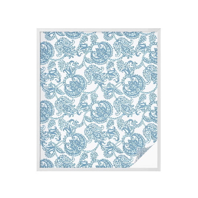 Vinduesfolie med mønster til afskærmning Blå ornamenter