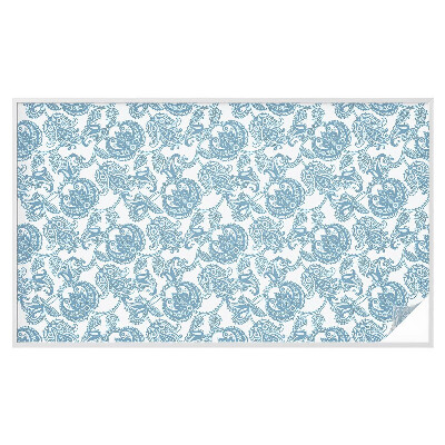 Vinduesfolie med mønster til afskærmning Blå ornamenter