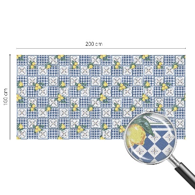 Mælkehvid vinduesfolie med motiv Citronmønster