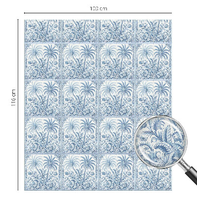 Mælkehvid vinduesfolie med motiv Tropisk landskab