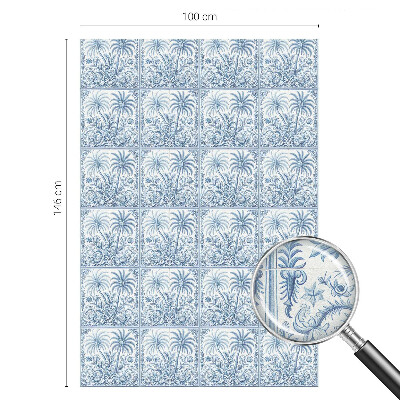 Mælkehvid vinduesfolie med motiv Tropisk landskab