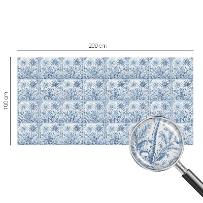 Mælkehvid vinduesfolie med motiv Tropisk landskab