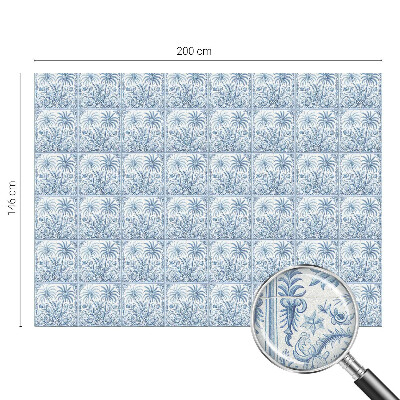 Mælkehvid vinduesfolie med motiv Tropisk landskab