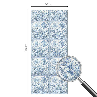 Mælkehvid vinduesfolie med motiv Tropisk landskab