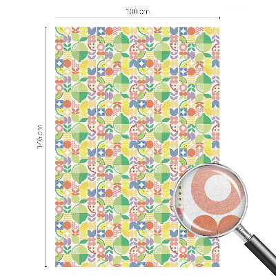 Vinduesfolie med mønster til afskærmning Farverige frugter