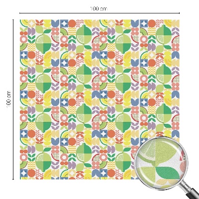 Vinduesfolie med mønster til afskærmning Farverige frugter