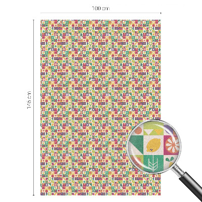 Mælkehvid vinduesfolie med motiv Farverig abstraktion