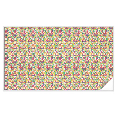 Mælkehvid vinduesfolie med motiv Farverig abstraktion