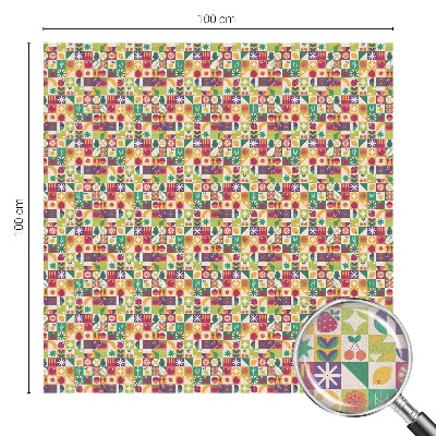 Mælkehvid vinduesfolie med motiv Farverig abstraktion