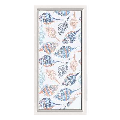 Mælkehvid vinduesfolie med motiv Muslingeskaller