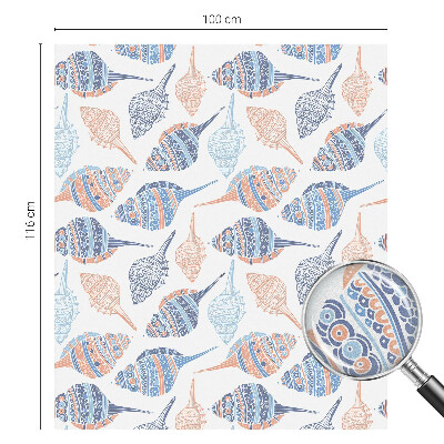 Mælkehvid vinduesfolie med motiv Muslingeskaller