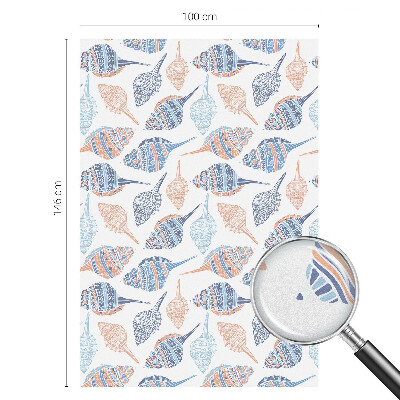 Mælkehvid vinduesfolie med motiv Muslingeskaller