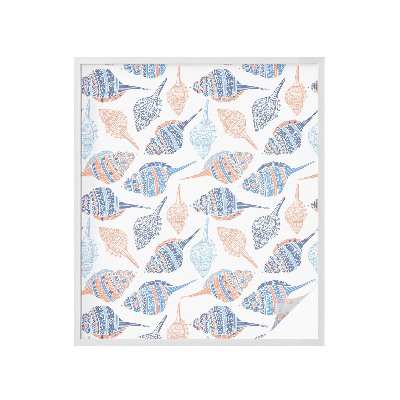 Mælkehvid vinduesfolie med motiv Muslingeskaller