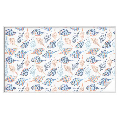 Mælkehvid vinduesfolie med motiv Muslingeskaller