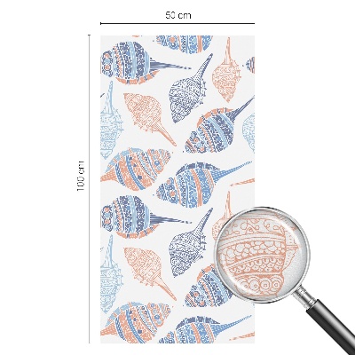 Mælkehvid vinduesfolie med motiv Muslingeskaller