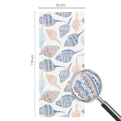 Mælkehvid vinduesfolie med motiv Muslingeskaller