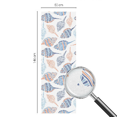 Mælkehvid vinduesfolie med motiv Muslingeskaller