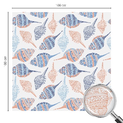 Mælkehvid vinduesfolie med motiv Muslingeskaller