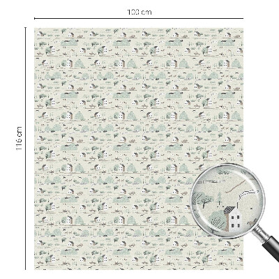 Vinduesfolie med mønster til afskærmning En idyllisk landsby