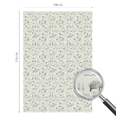 Vinduesfolie med mønster til afskærmning En idyllisk landsby