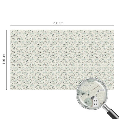 Vinduesfolie med mønster til afskærmning En idyllisk landsby